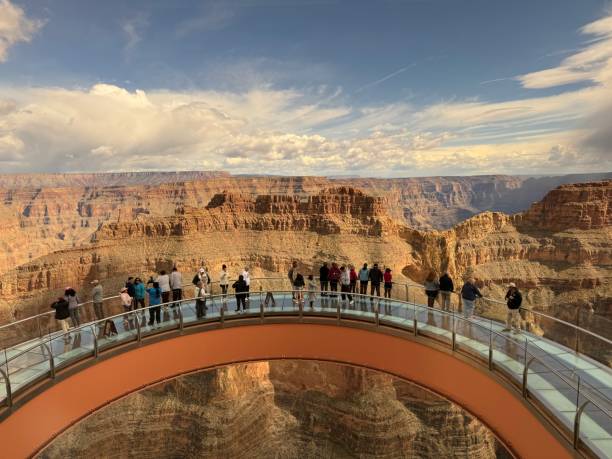 Grand Canyon West, United States – March 18, 2024: The Grand Canyon West Skywalk view