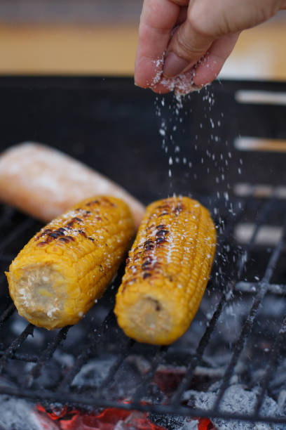 istock Corn on the cob, at the home barbecue in the garden 2156036886