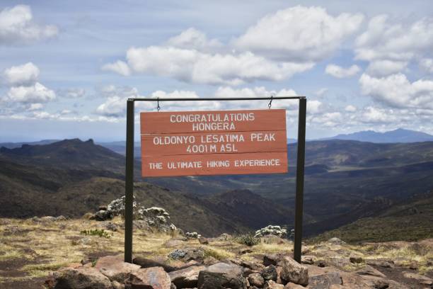 istock Summit success board for Mt Satima also named Oldonyo Lesatima. 2156037131