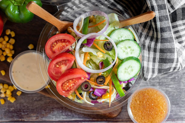 istock Glass salad bowl with fresh vegetables 2156037616