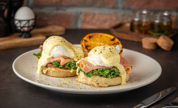 istock Closeup of a plate of eggs benedict 2156037647