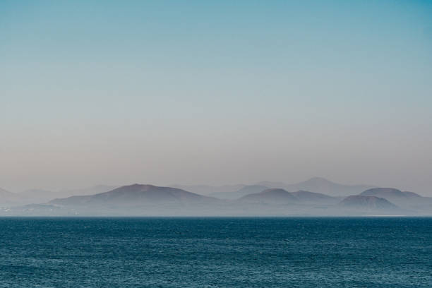 Panorama of an island on the horizon