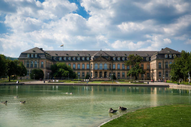 Stuttgart, Germany – July 30, 2022: Historic Neues Schloss castle in Stuttgart, Germany
