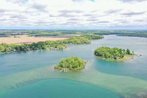 istock Dowagiac Michigan spring color on Sister Lakes 2156045310