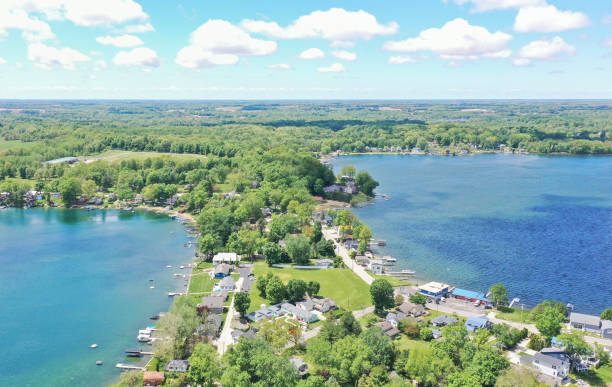 istock Dowagiac Michigan spring color on Sister Lakes 2156045312