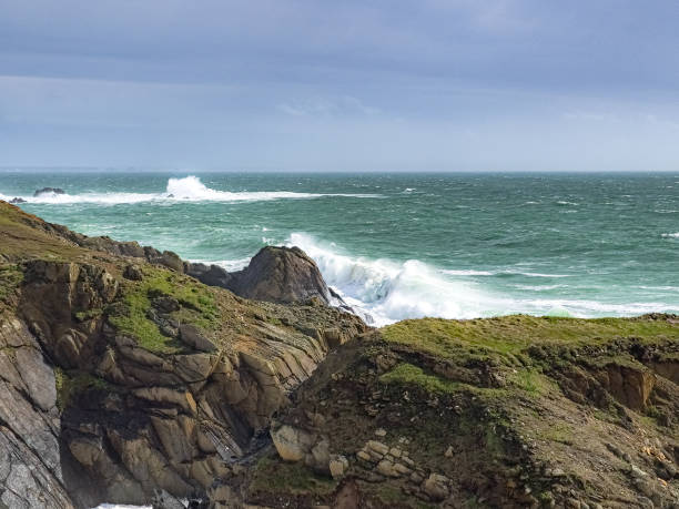 The Iroise sea, view from Saint Mathieu lighthouse, Brittany, France