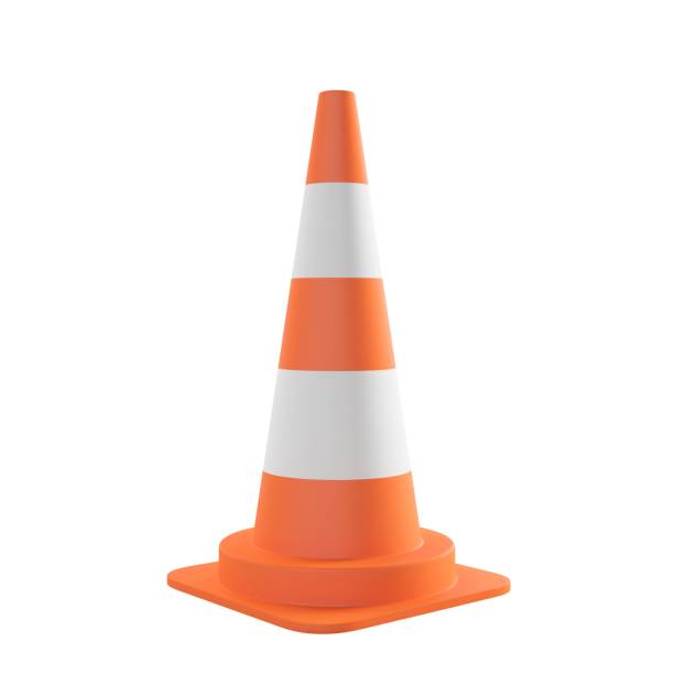 istock Orange and white traffic cone on a white background, ideal for game avatars. 2156049211