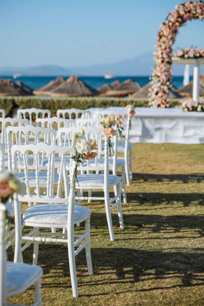 istock Beautiful wedding arch on the beach 2156049260