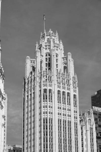 istock Image of Chicago buildings with a traffic light 2156050773