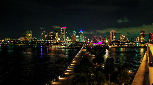 istock City lights reflecting on dark waters creating a scenic view 2156050950