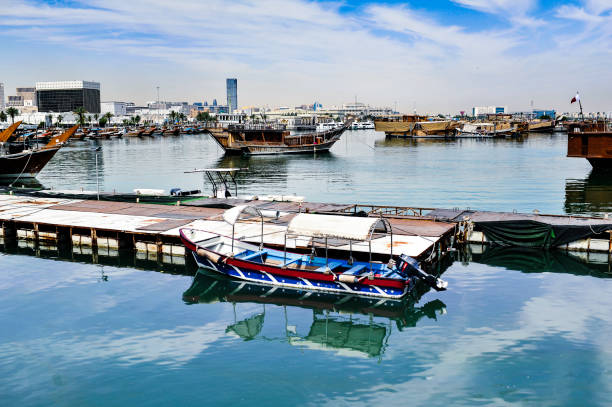 istock Boats docked in Old Doha Port, Corniche, Doha, Qatar 2156051951