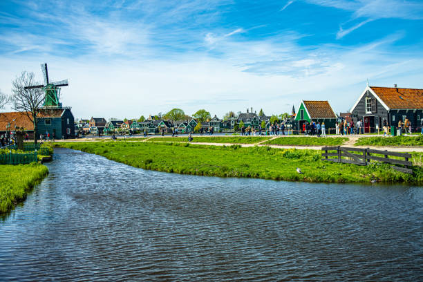 istock Historic Windmills at Zaanse Schans, Zaandam, Netherlands 2156061153