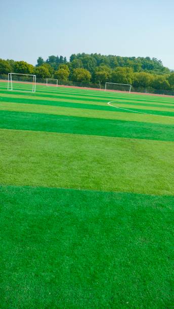 istock Unoccupied soccer field with no players or spectators 2156063104