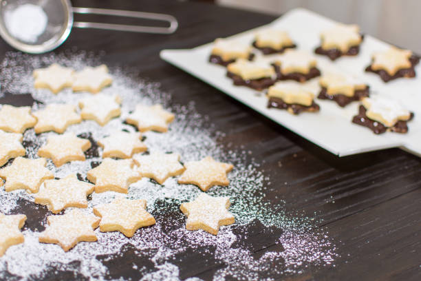 Homemade star shaped gingerbread cookies
