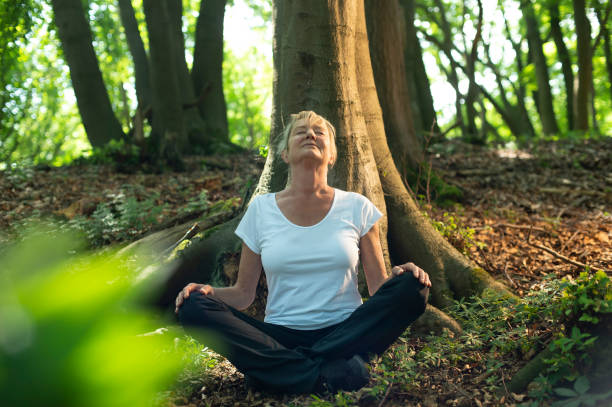 istock Woman is feeling the atmosphere in German forest. 2156063202