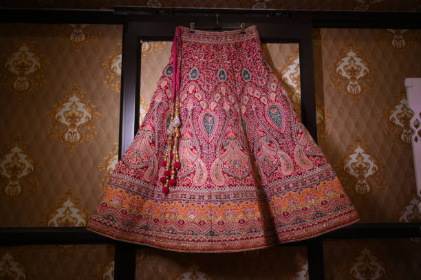 istock Skirt is displayed on a wall in a room with elegant wallpaper 2156065163
