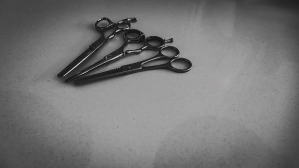istock five scissors and a piece of steel are shown on a table 2156065810