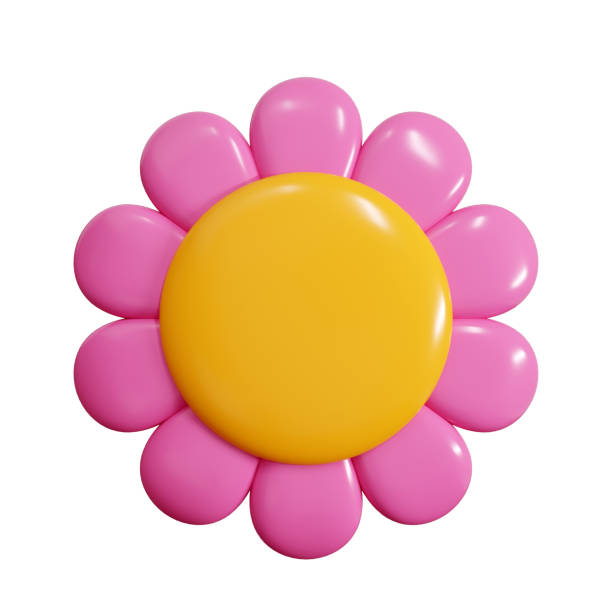 istock Plastic flower with pink petals cartoon icon 3d render illustration. 2156068247