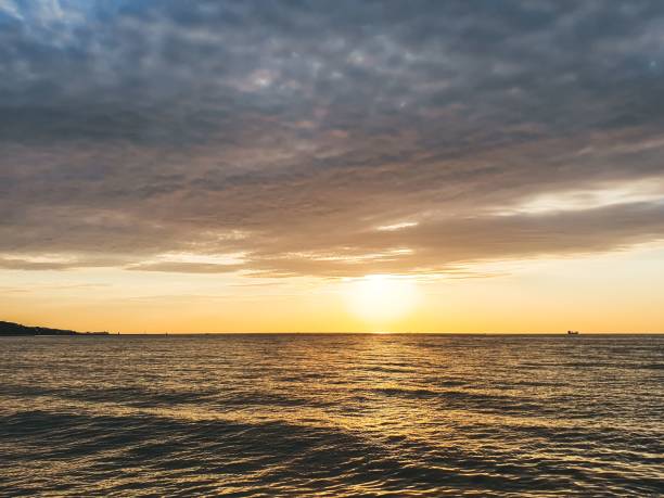 istock Vast body of water with skyline backdrop 2156068479