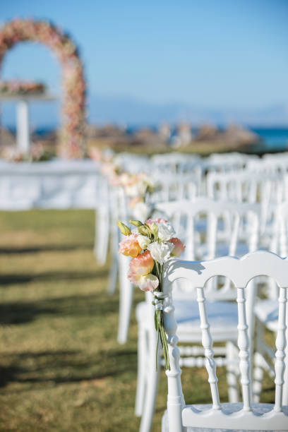 istock Beautiful wedding arch on the beach 2156072208