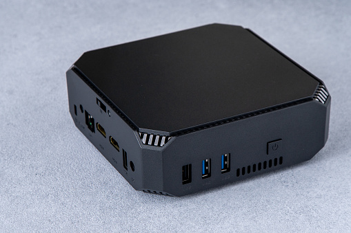 A Small System Unit Of A Personal Computer Compact Device Stock Photo ...