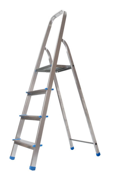 istock Metal stepladder isolated on a white background 2156074369