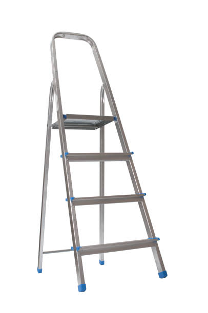 istock Metal stepladder isolated on a white background 2156074374