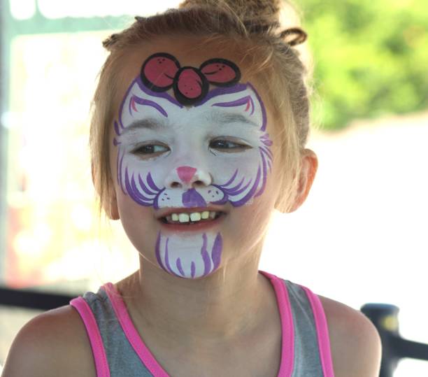istock Five-Year-Old Girl Posing After Face Paint Application 2156076828