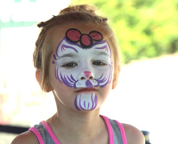 istock Five-Year-Old Girl Posing After Face Paint Application 2156076832