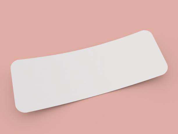 istock Curved promotional label mockup on pink background. 2156079363