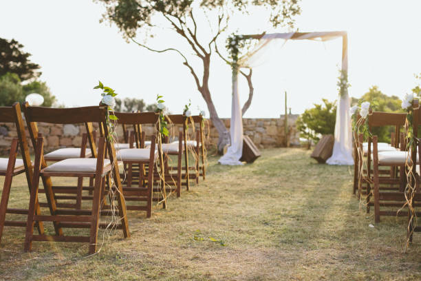 istock Beautiful wedding arch on the beach 2156080849