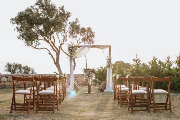 Beautiful wedding arch on the beach