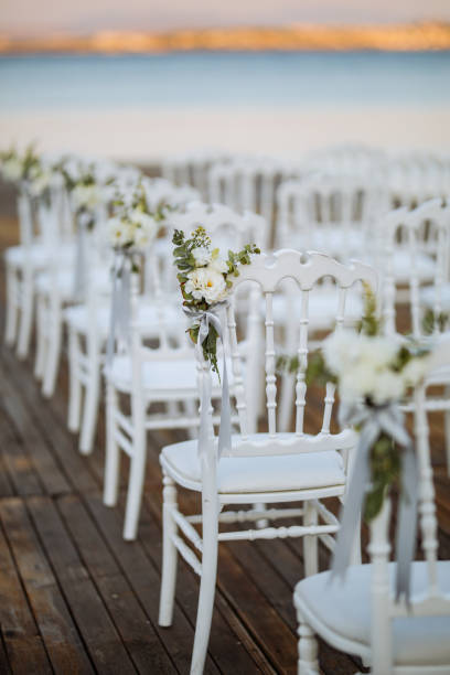 istock Beautiful wedding arch on the beach 2156081504