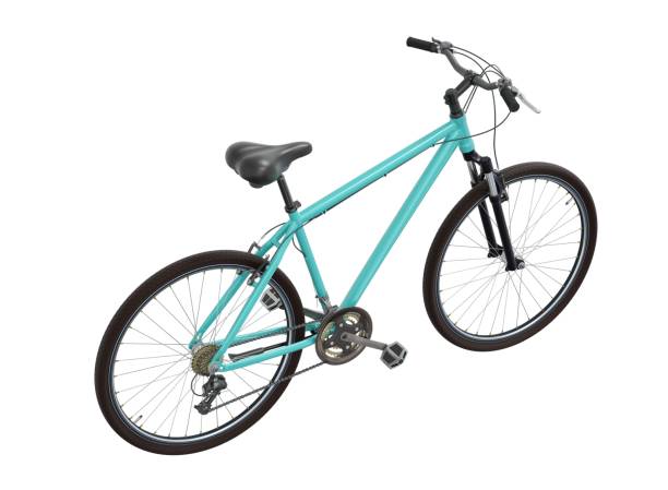 istock Blue teal bicycle, top back view isolated on white background, 3D illustration 2156084862