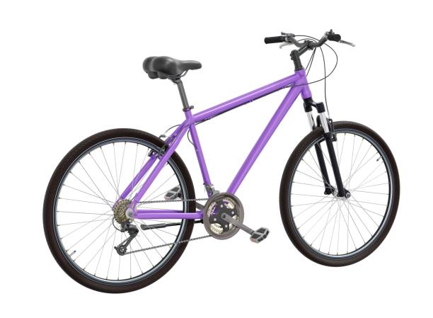istock Purple bicycle, top back view isolated on white background, 3D illustration 2156084925