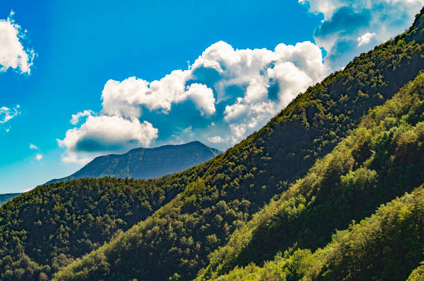 The Corno alle Scale Park in the Apennines in spring