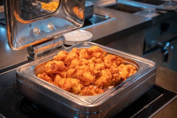 Delicious fried cauliflowers at hotel buffet
