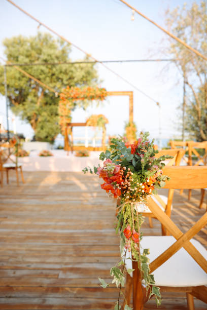 istock Beautiful wedding arch on the beach 2156094495