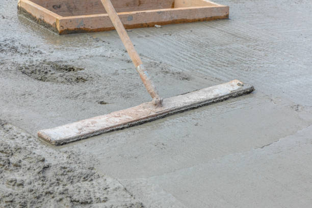 istock detail of equalizing the foundation concrete at the construction site 2156095924