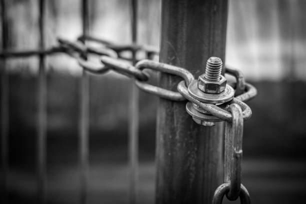 istock the metal lock and the fence 2156099687
