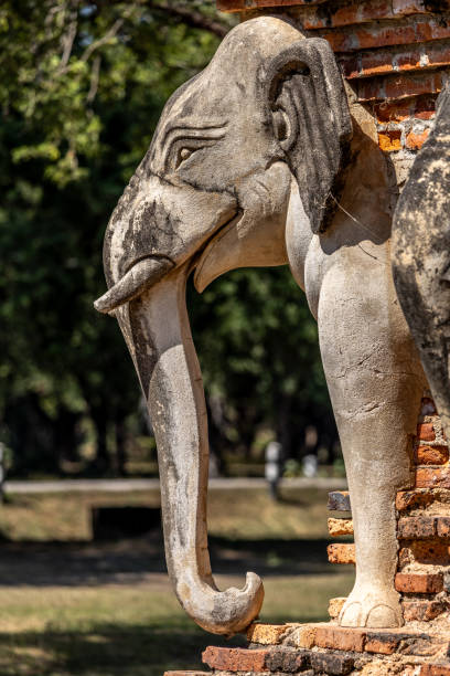 istock Elephant sculpture at the chedi at Wat Sorasak,Sukhothai,Thailand 2156105979