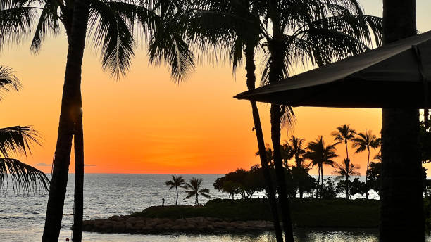 istock Hawaiian Sunset View from Aulani Resort 2156110524