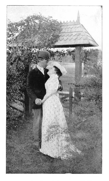 istock Romantic Couple Embracing, Vintage Photo 2156112348
