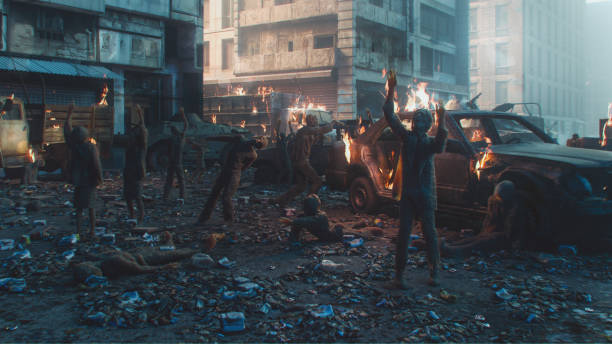 istock Zombie Apocalypse in the streets 2156112400