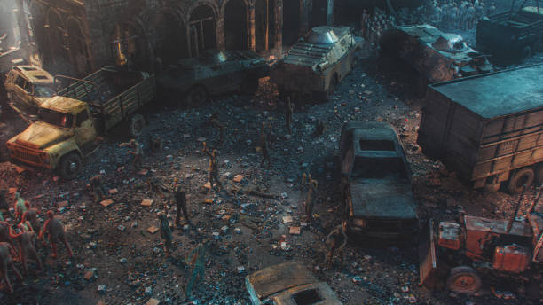 istock Zombie Apocalypse in the streets 2156112401