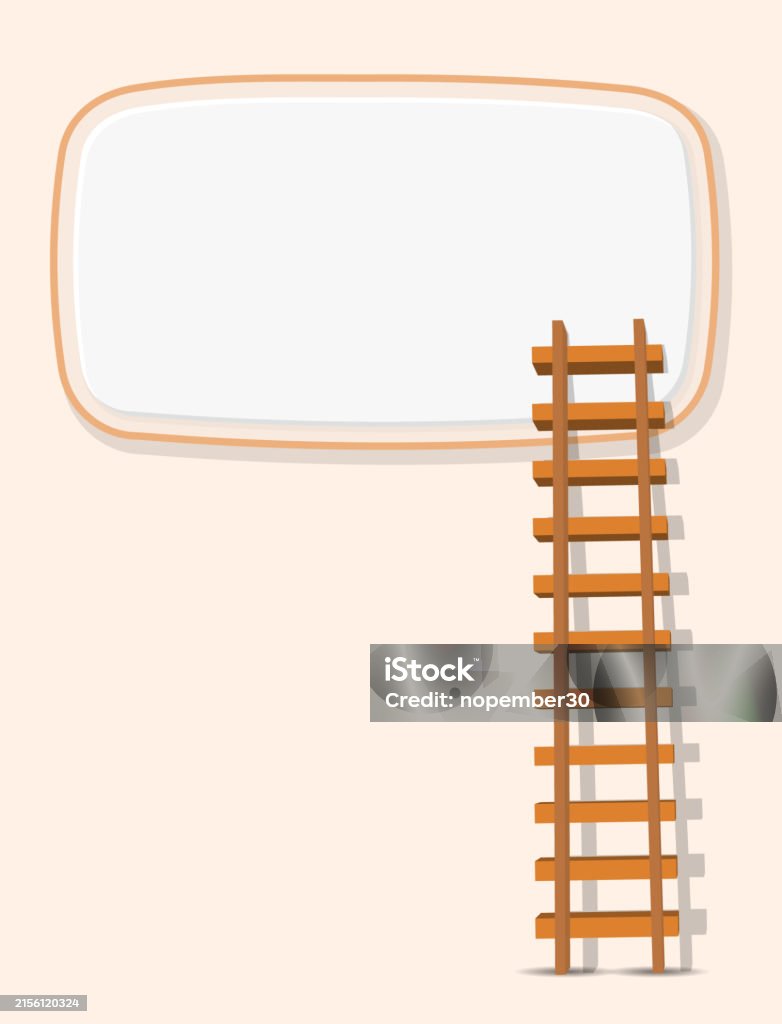 Ladder Text/image Empty Text Box And Ladder Stock Illustration - Download Image Now ...