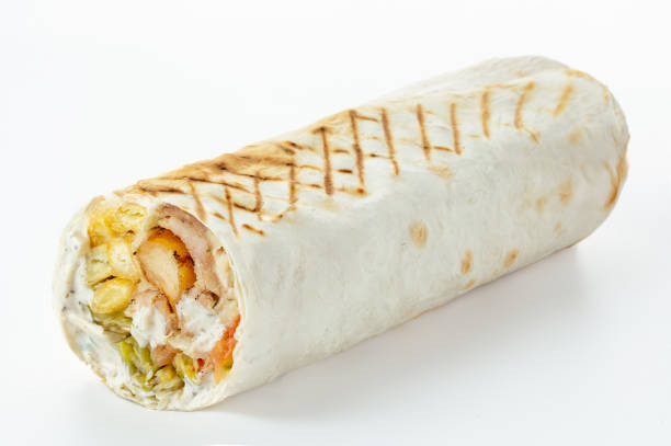 istock Durum doner kebap isolated on white 2156136733