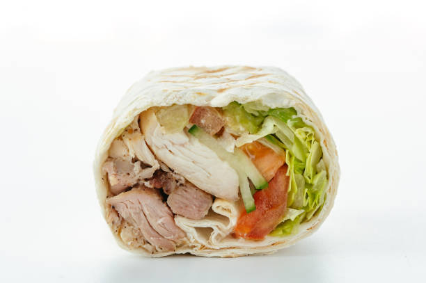 istock Durum doner kebap isolated on white 2156136775