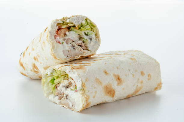 istock Durum doner kebap isolated on white 2156136810