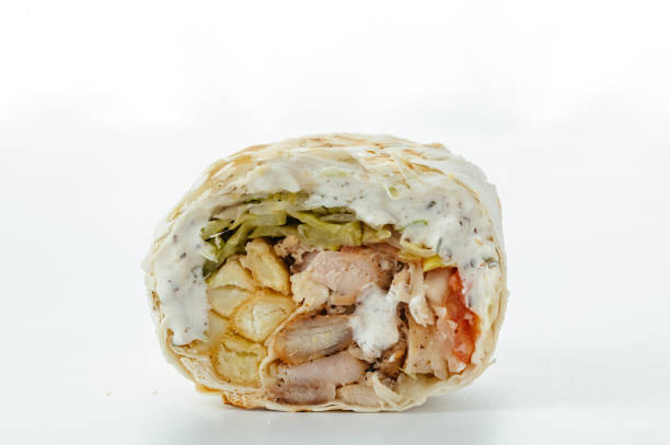istock Durum doner kebap isolated on white 2156136816